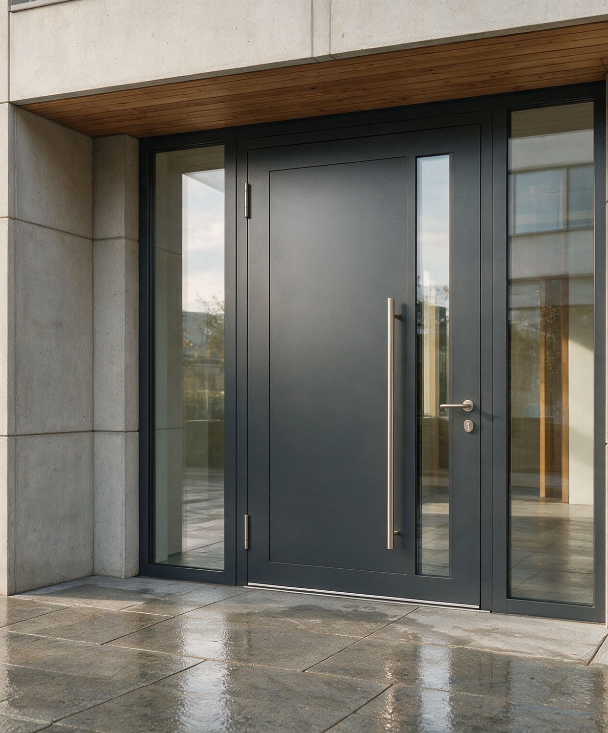 Aluminium-Haustür im Objektbau — Eingangsbereich